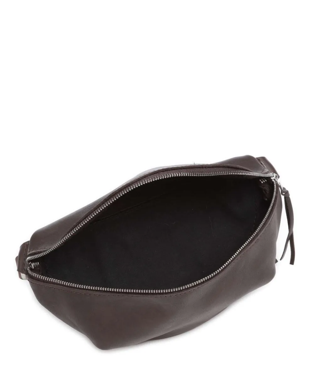 Nabuku Gürteltasche fein genarbtes Rindsleder dunkelbraun