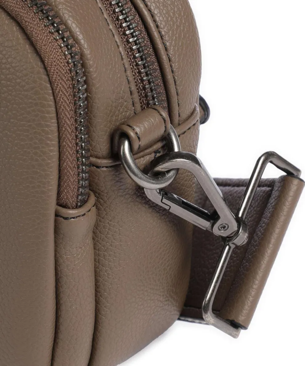 Bestie Umhängetasche recyceltes Leder, Polyurethane braun