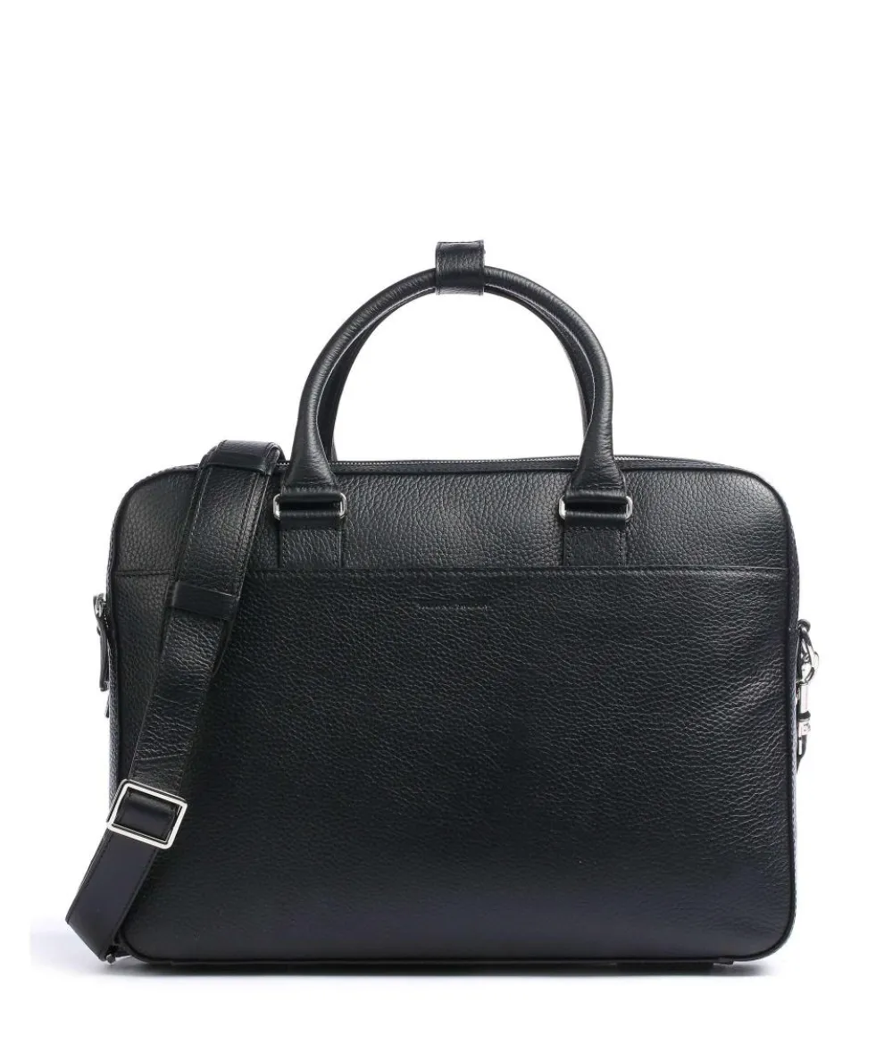 Burin Aktentasche genarbtes Kalbsleder schwarz