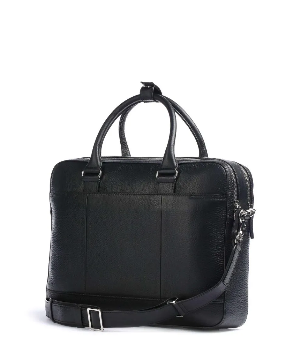 Burin Aktentasche genarbtes Kalbsleder schwarz