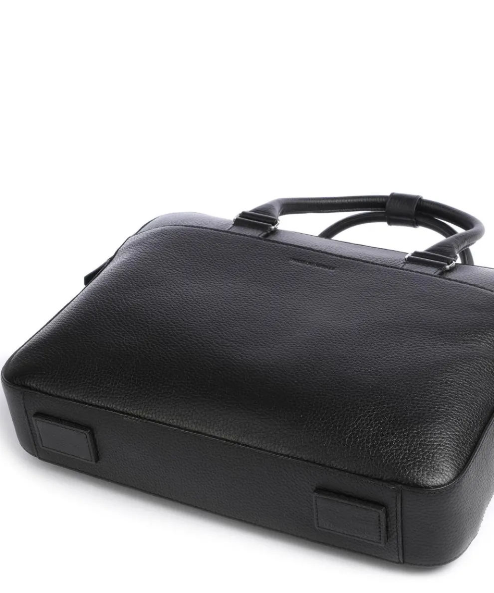Burin Aktentasche genarbtes Kalbsleder schwarz