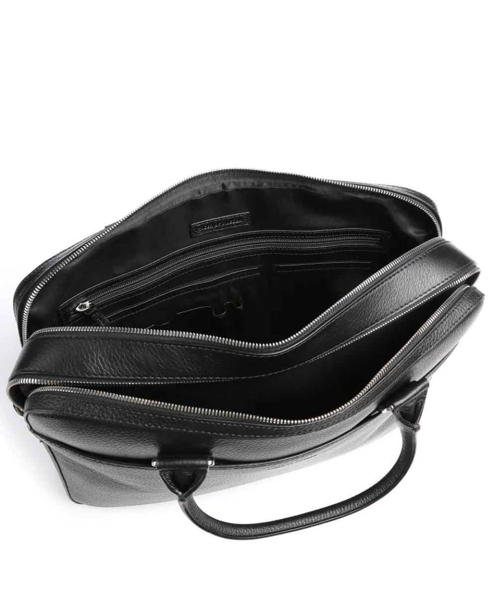 Burin Aktentasche genarbtes Kalbsleder schwarz