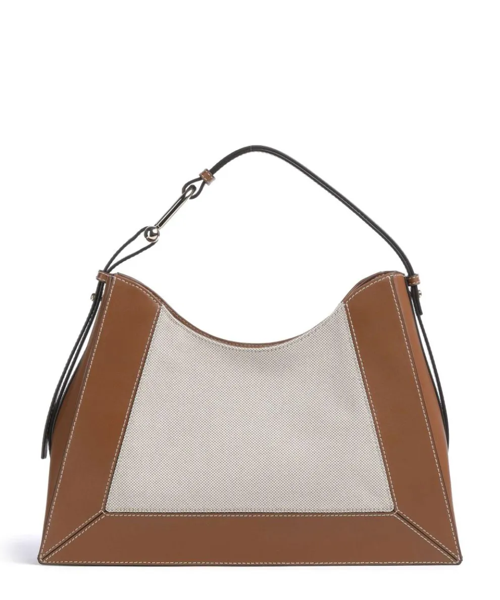 Nuvola L Beuteltasche Canvas, fein genarbtes Leder beige/braun