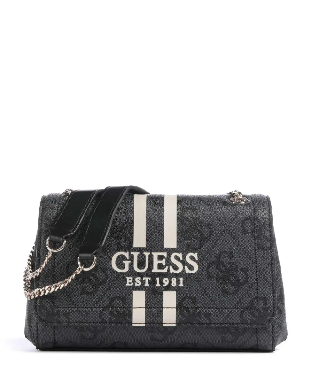 Noelle 4G Logo Schultertasche Lederimitat dunkelgrau