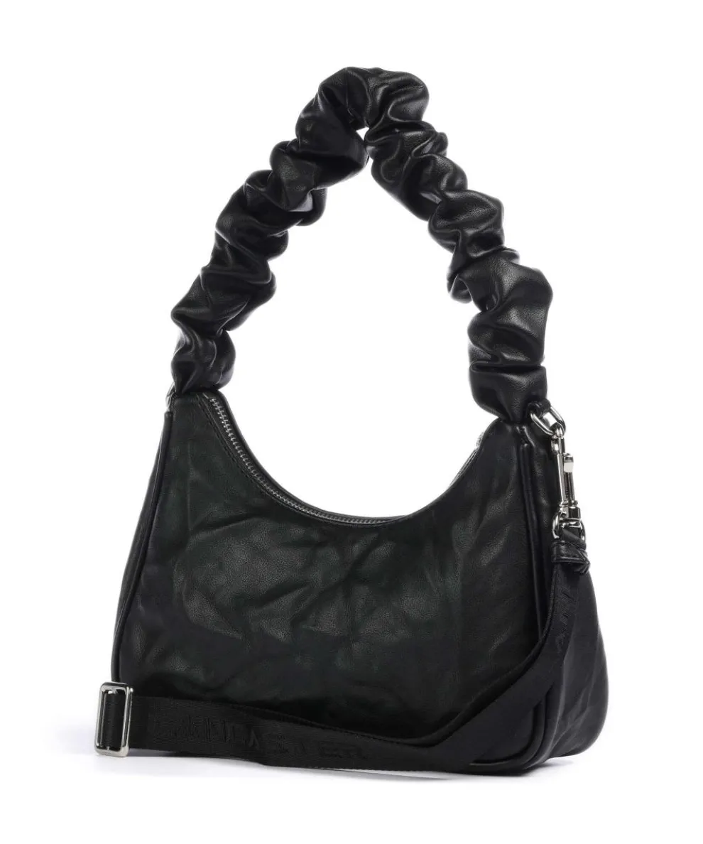 Actual Froissé Schultertasche Kunststoff schwarz