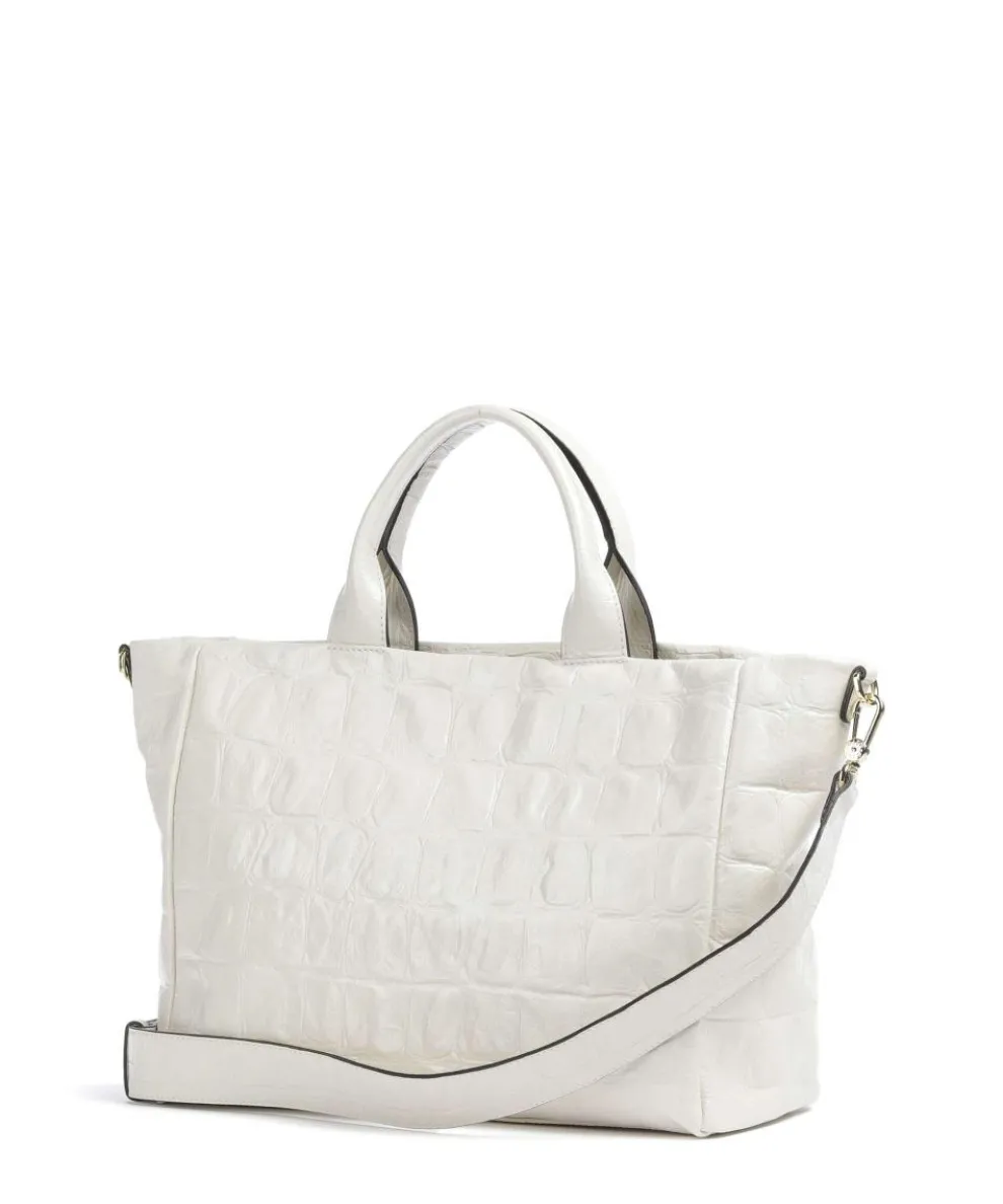 Maxi Cocco Mia Handtasche geprägtes Rindsleder creme