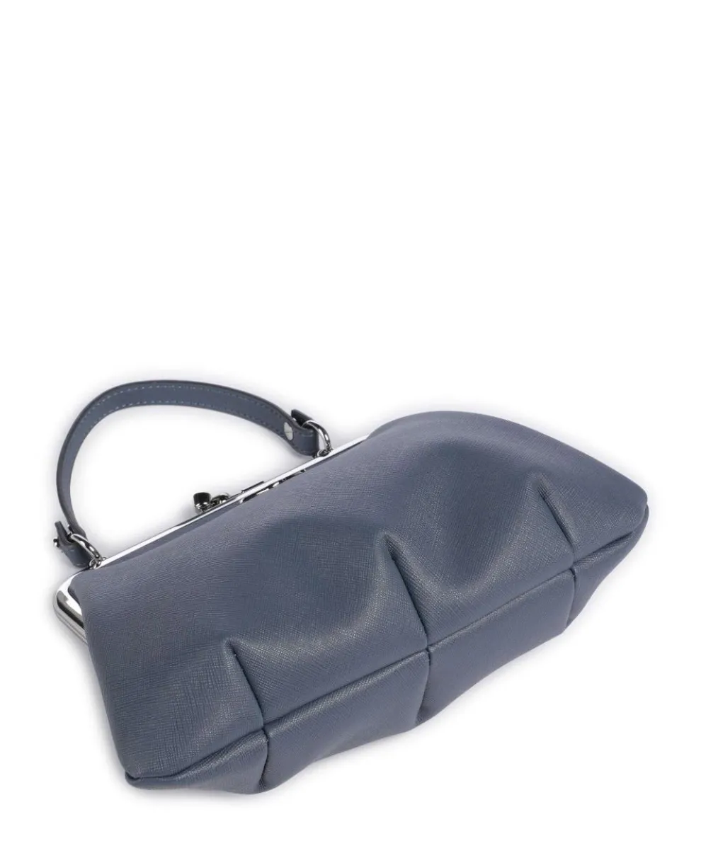 Granny Frame Saffiano Handtasche Lederimitat blaugrau