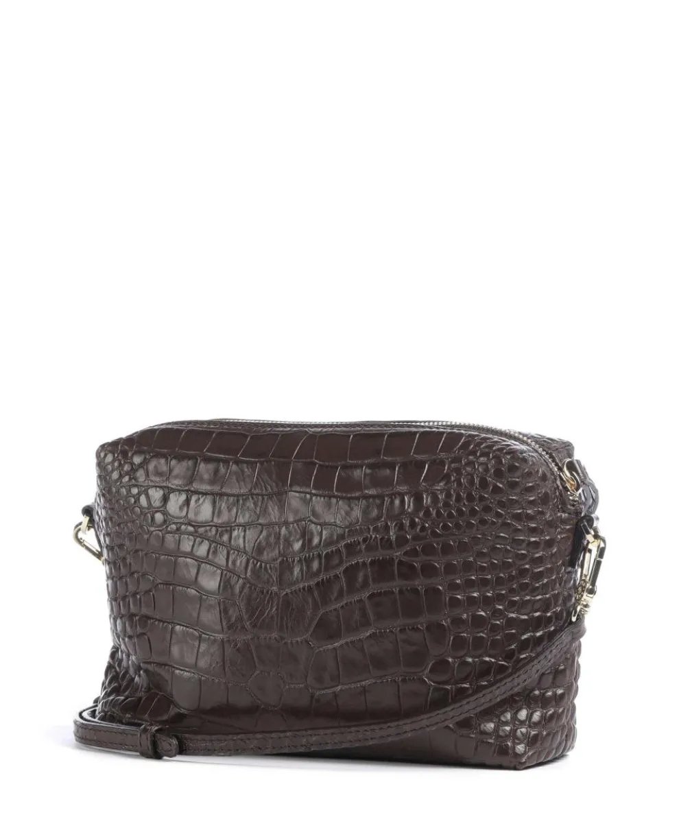 Cocco Mondial Kaia Umhängetasche geprägtes Leder dunkelbraun