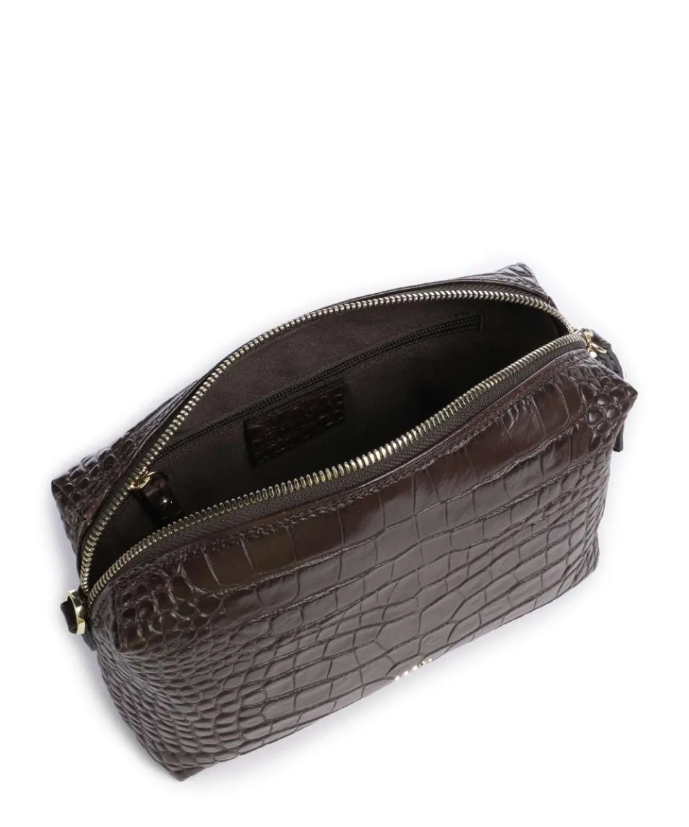 Cocco Mondial Kaia Umhängetasche geprägtes Leder dunkelbraun