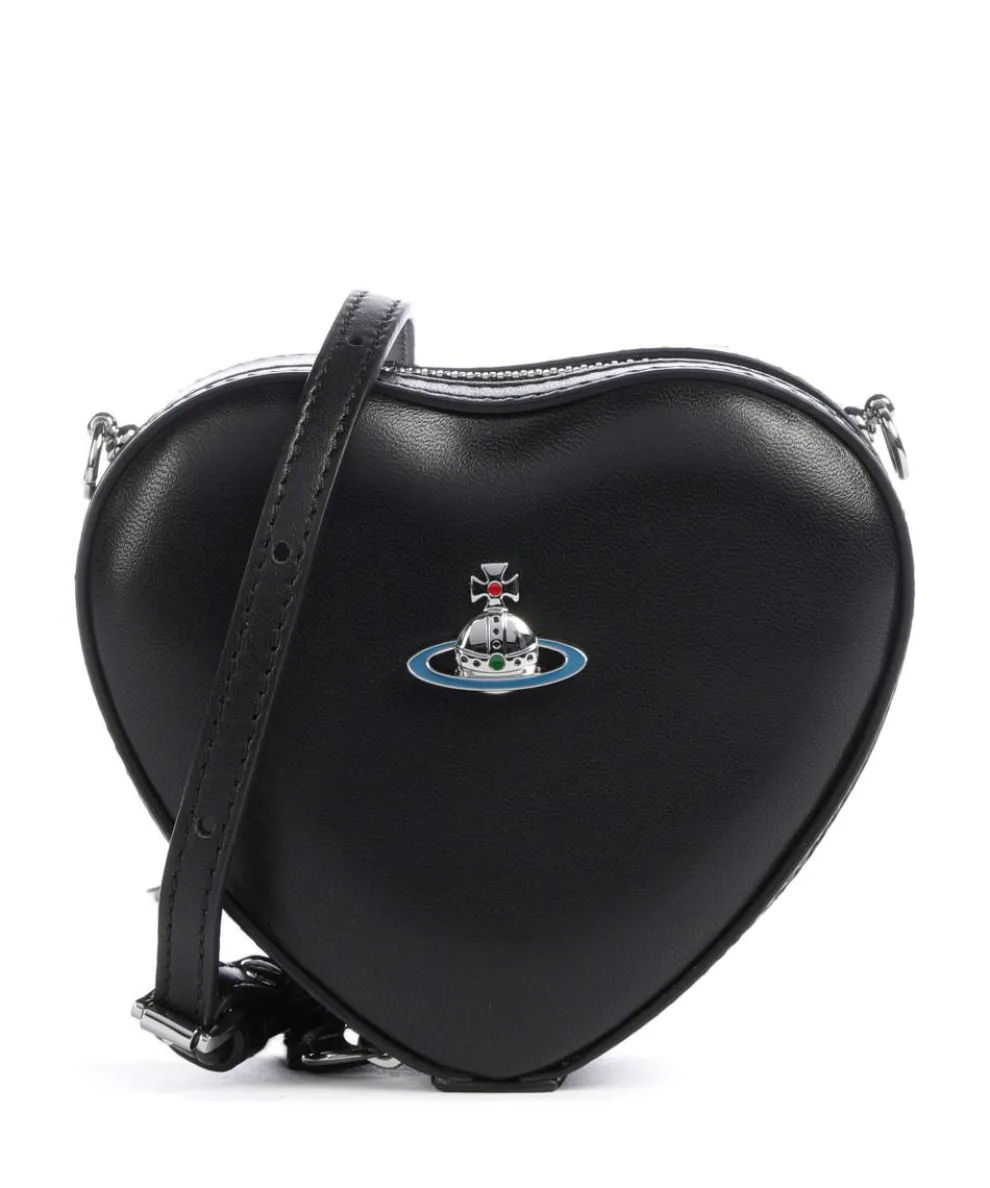 Nappa Mini Heart Umhängetasche Lammleder schwarz