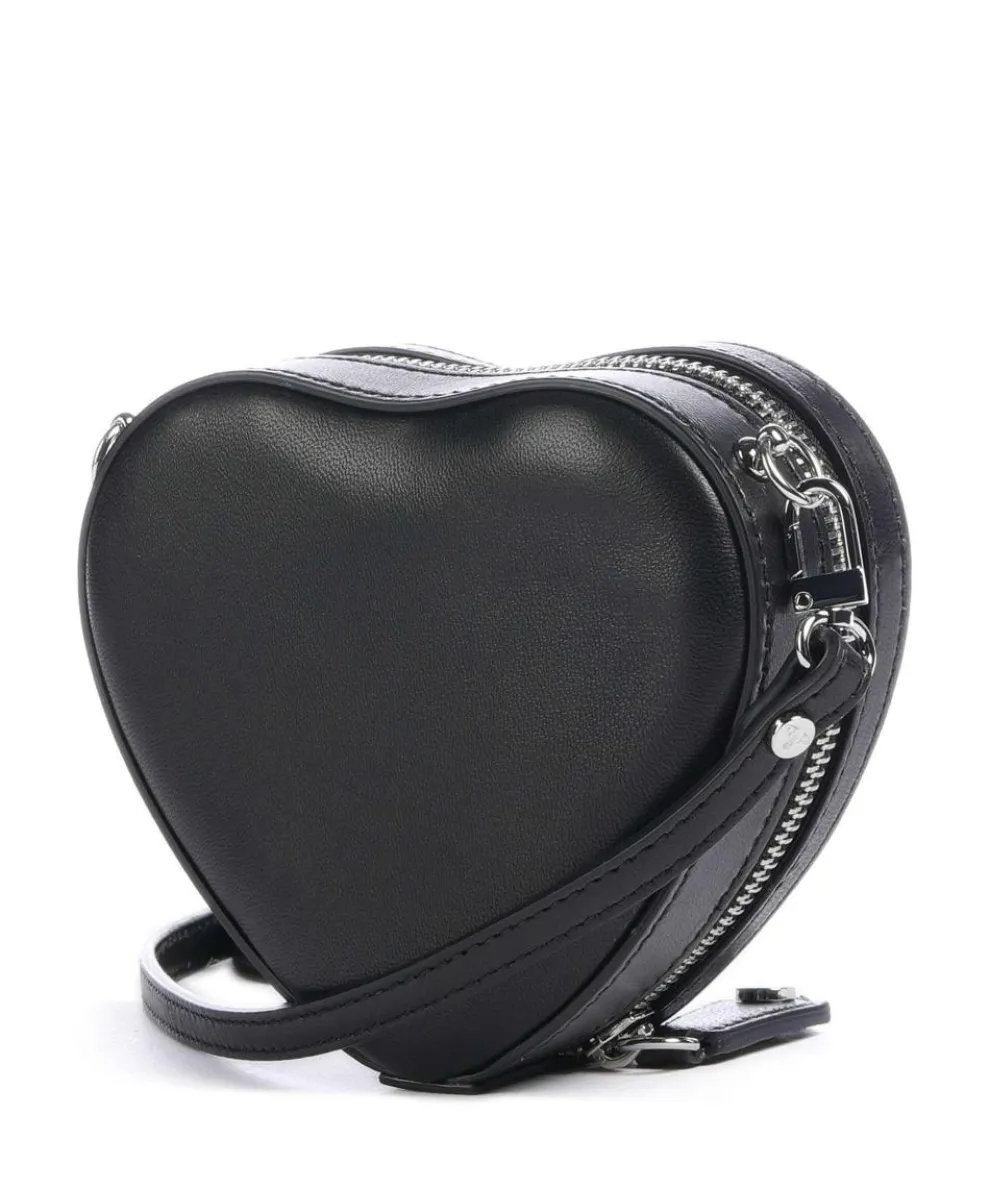 Nappa Mini Heart Umhängetasche Lammleder schwarz