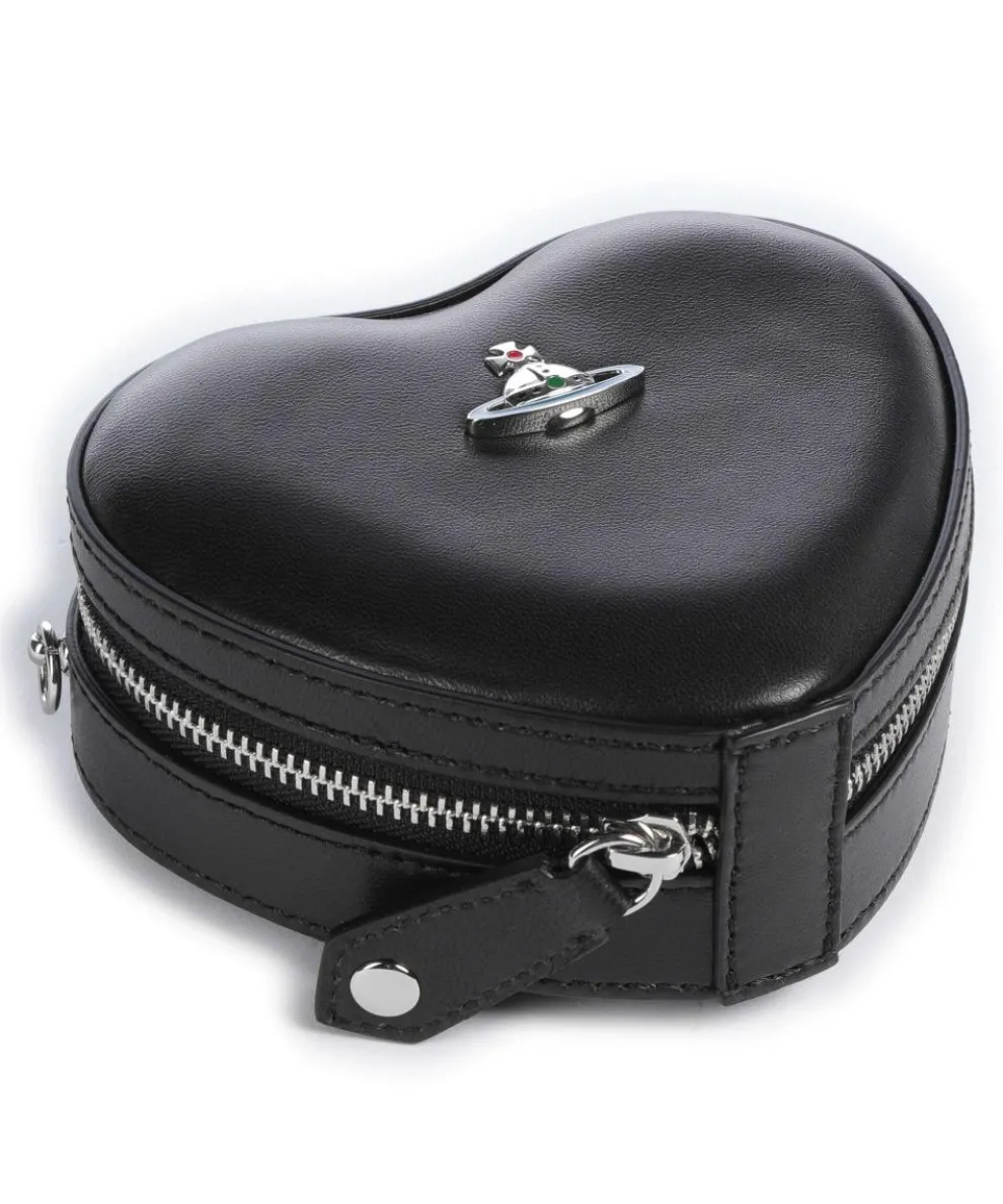 Nappa Mini Heart Umhängetasche Lammleder schwarz