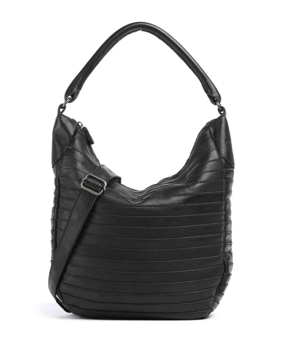 Bestseller Collection Gürteltier S Beuteltasche genarbtes Leder schwarz