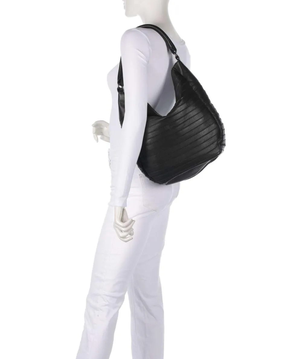 Bestseller Collection Gürteltier S Beuteltasche genarbtes Leder schwarz