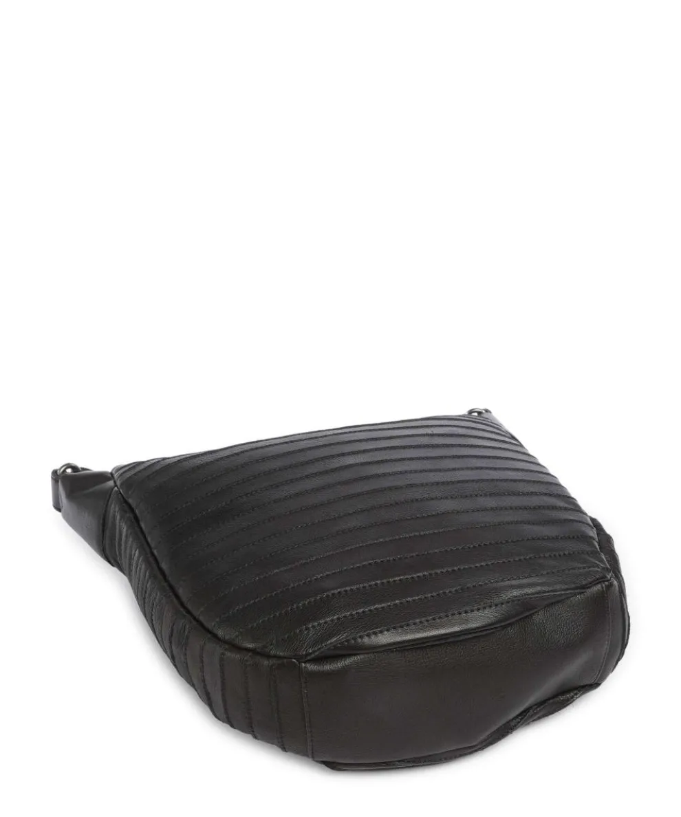 Bestseller Collection Gürteltier S Beuteltasche genarbtes Leder schwarz