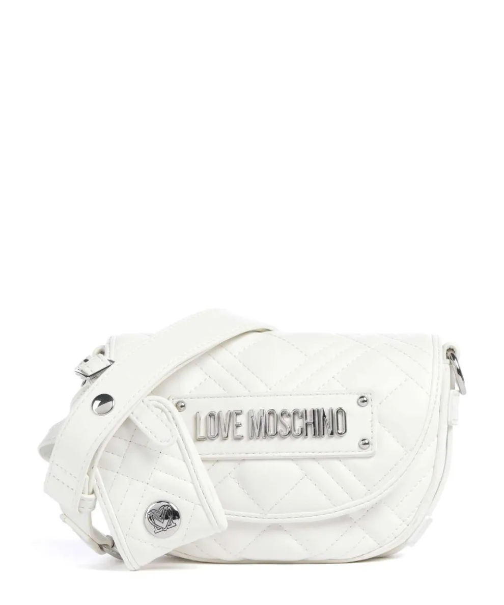 Quilted Umhängetasche Lederimitat weiß