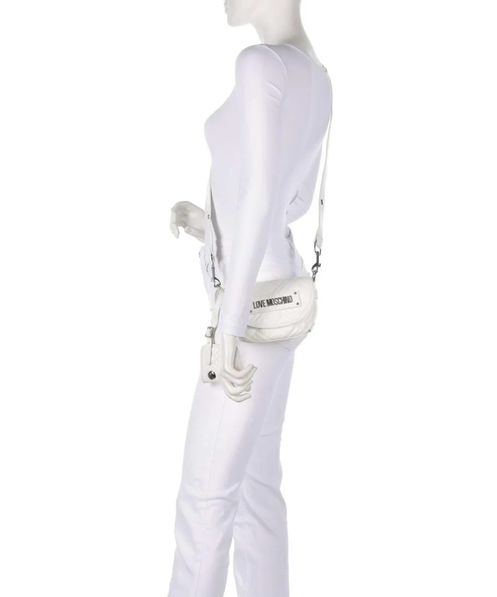 Quilted Umhängetasche Lederimitat weiß