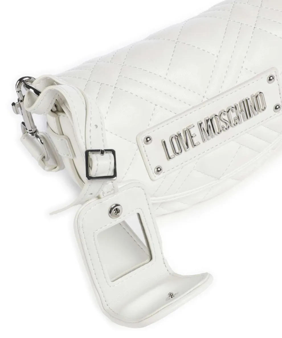 Quilted Umhängetasche Lederimitat weiß