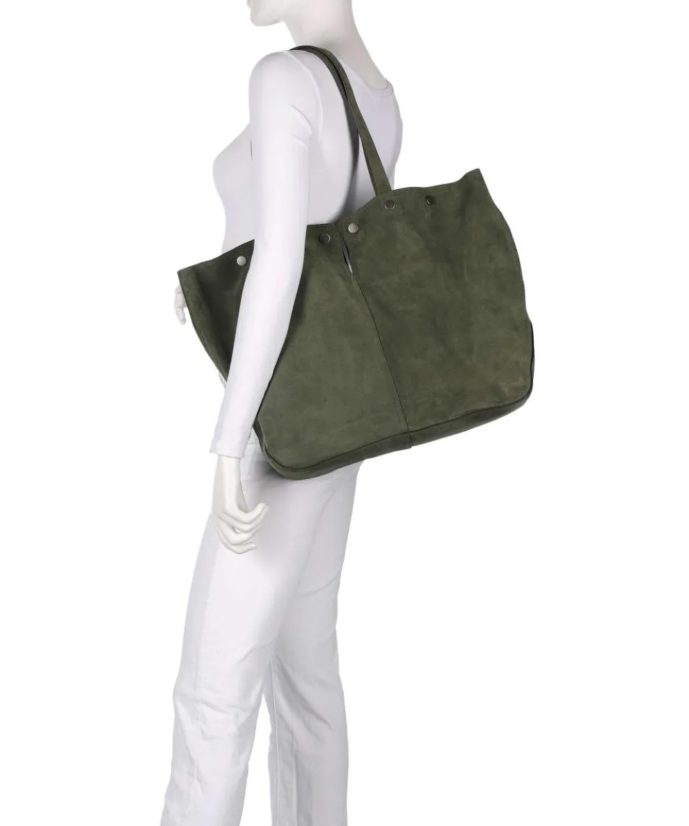 Rive Suede L Shopper aufgerautes Leder dunkelgrün