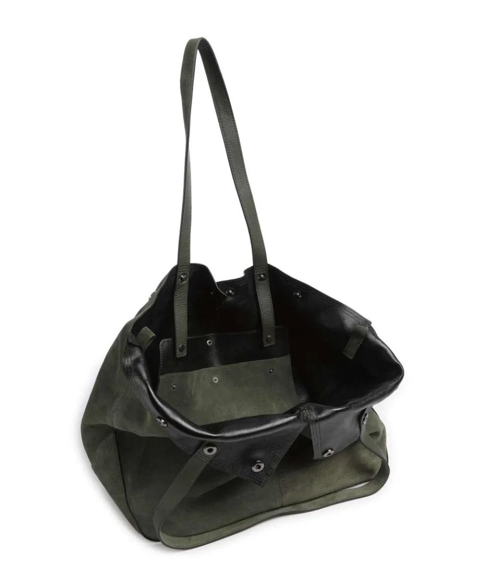 Rive Suede L Shopper aufgerautes Leder dunkelgrün