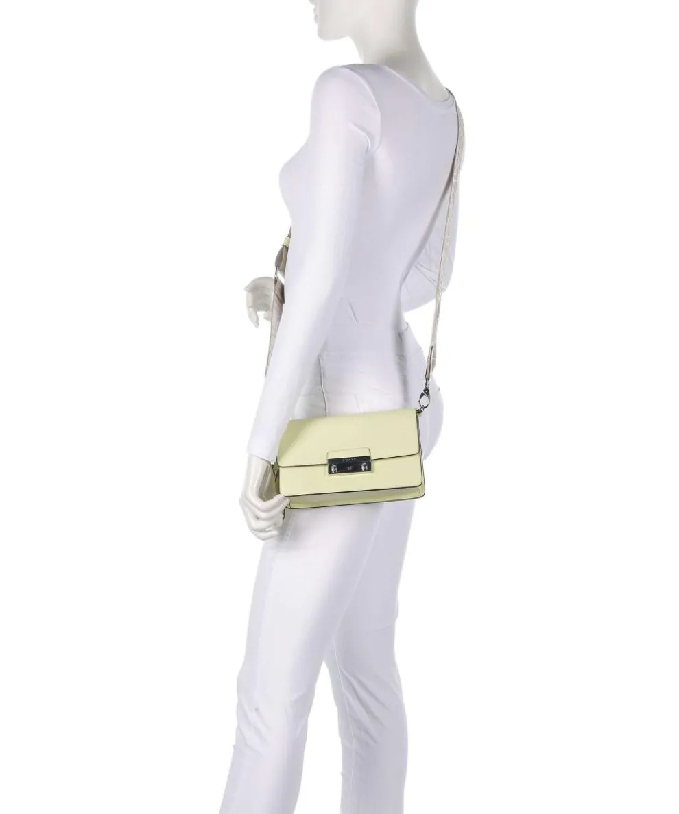 Super Star Schultertasche Saffiano-Rindsleder gelbgrün