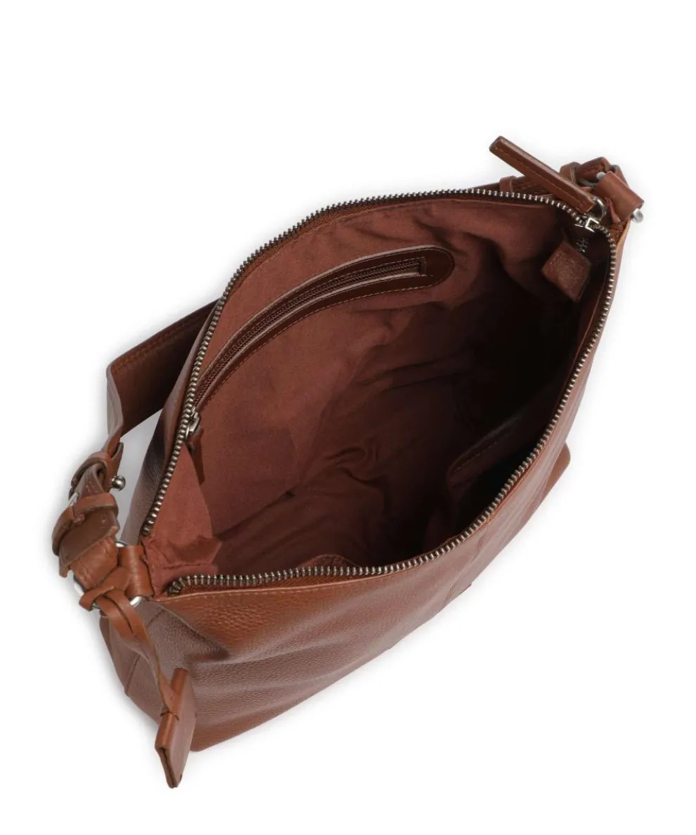 Soft Skylar Beuteltasche genarbtes Leder braun