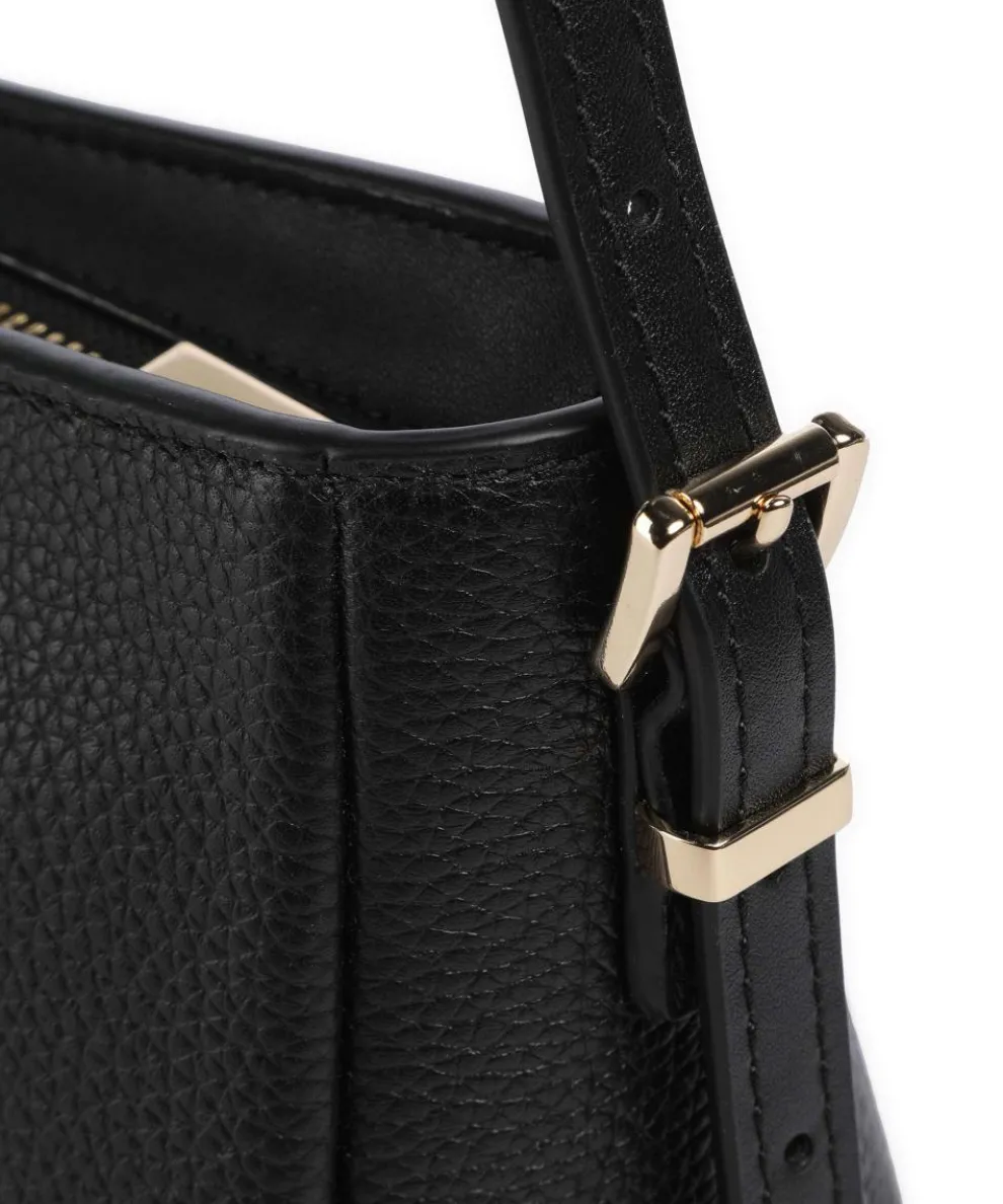 Moore Schultertasche genarbtes Rindsleder schwarz