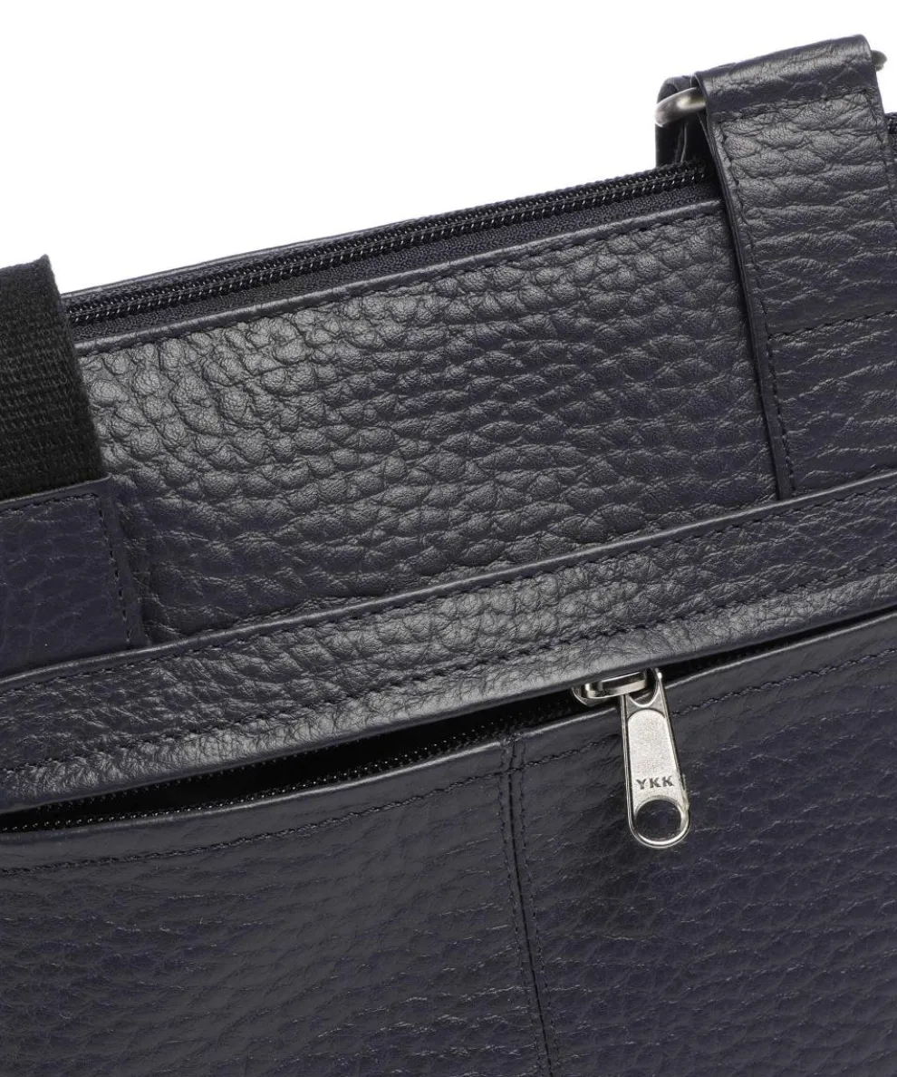 Hirsch Umhängetasche genarbtes Leder dunkelblau