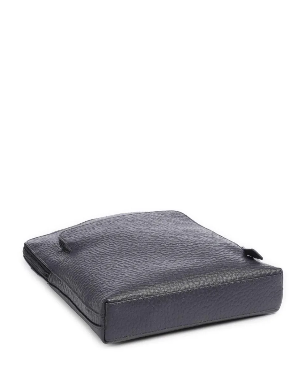 Hirsch Umhängetasche genarbtes Leder dunkelblau