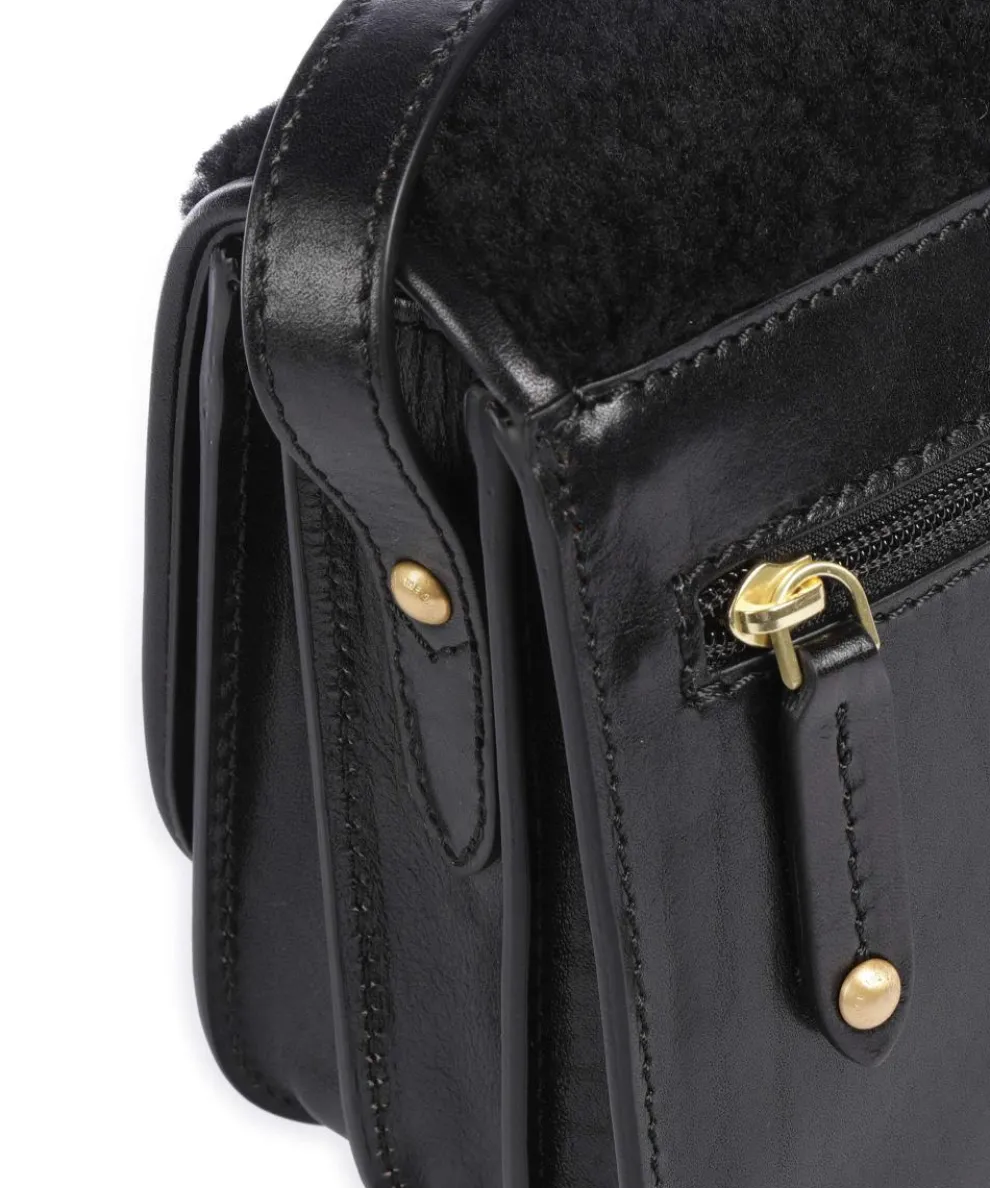Story Donna Umhängetasche Fell, fein genarbtes Rindsleder schwarz
