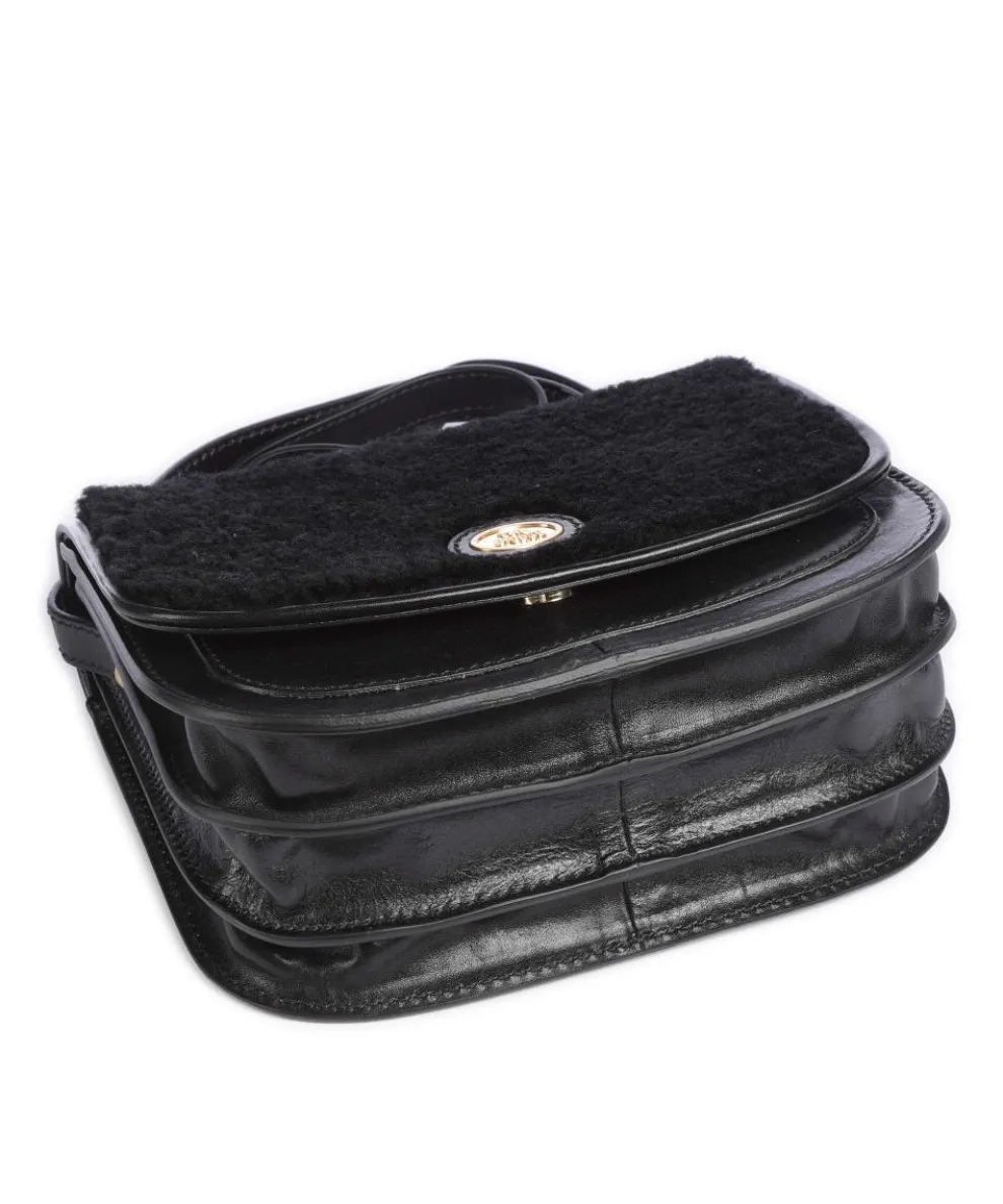 Story Donna Umhängetasche Fell, fein genarbtes Rindsleder schwarz