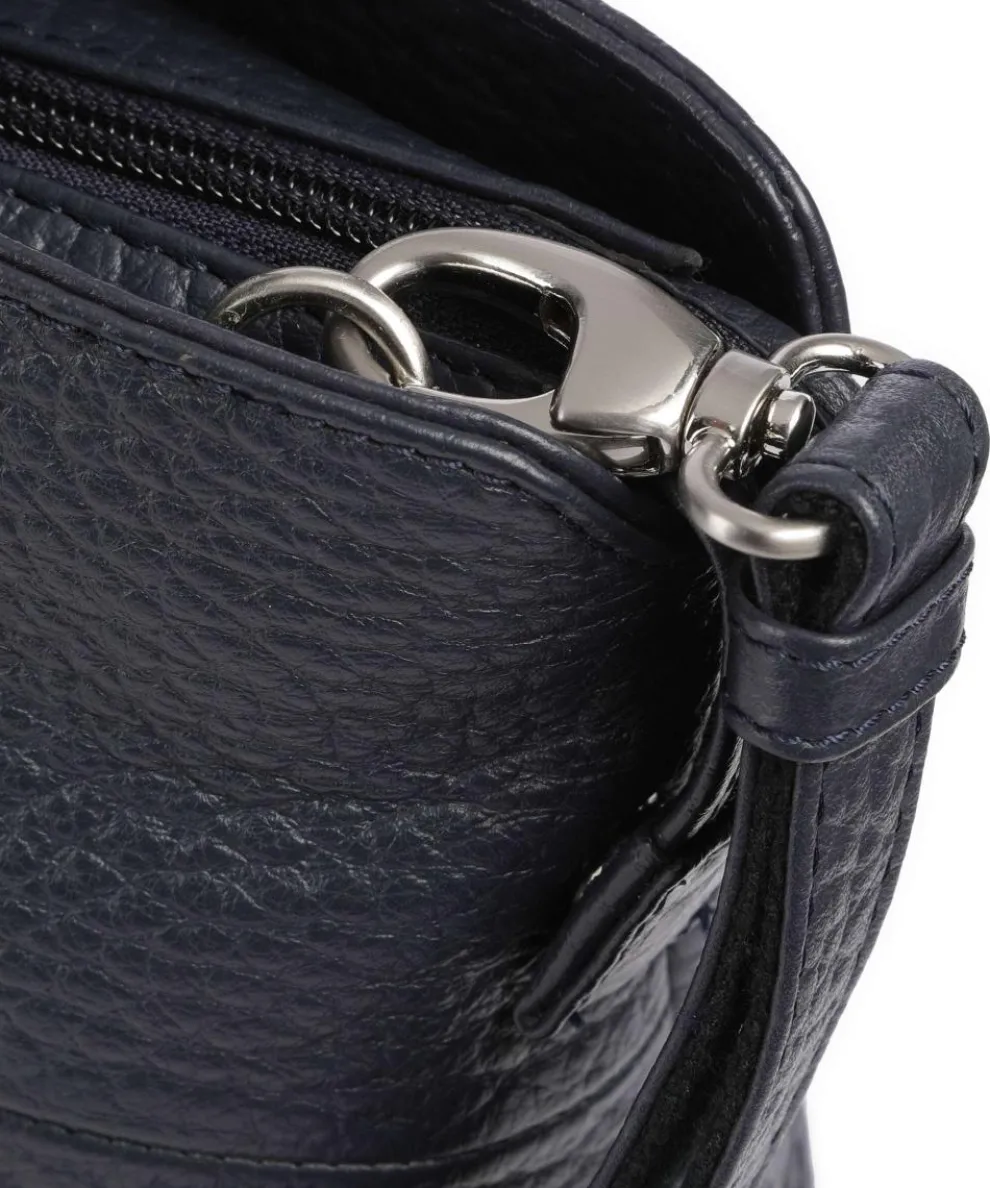 Hirsch Winona Handtasche genarbtes Leder graublau