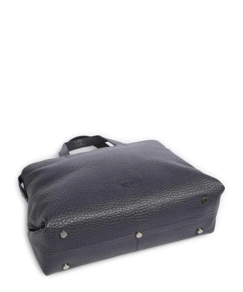 Hirsch Winona Handtasche genarbtes Leder graublau