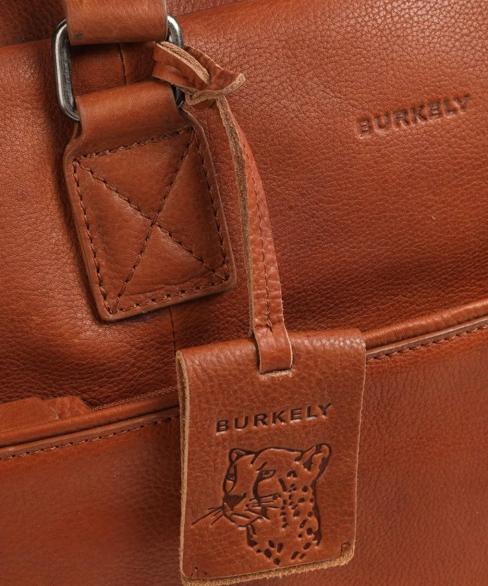 Antique Avery Aktentasche 17″ genarbtes Leder cognac