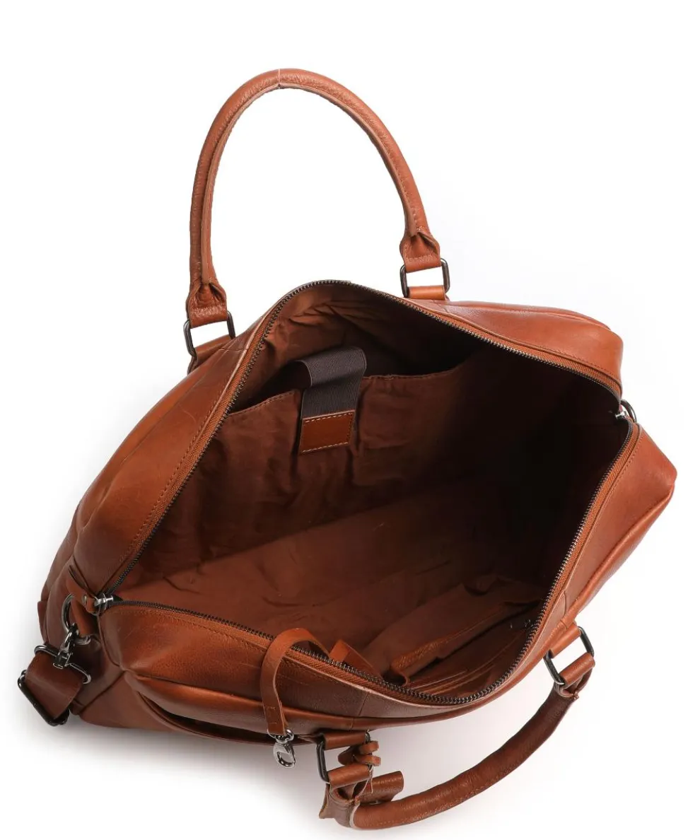 Antique Avery Aktentasche 17″ genarbtes Leder cognac