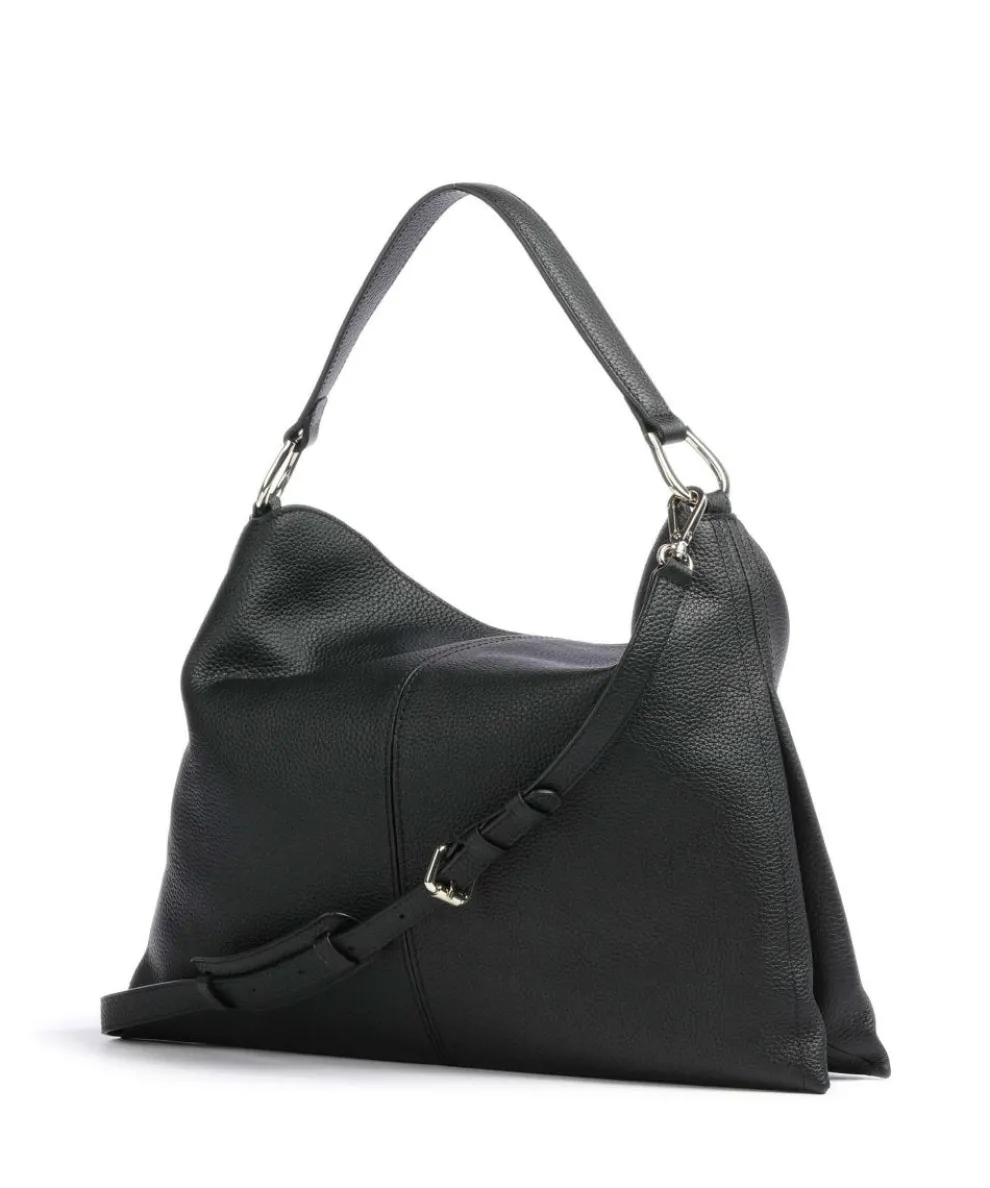 Savannah L Beuteltasche genarbtes Rindsleder schwarz