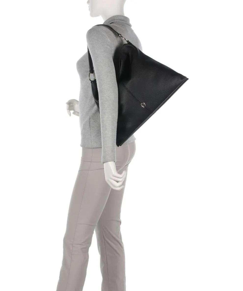 Savannah L Beuteltasche genarbtes Rindsleder schwarz