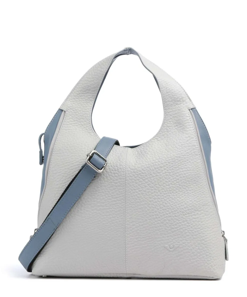 Boston Kirsten Handtasche genarbtes Leder hellgrau