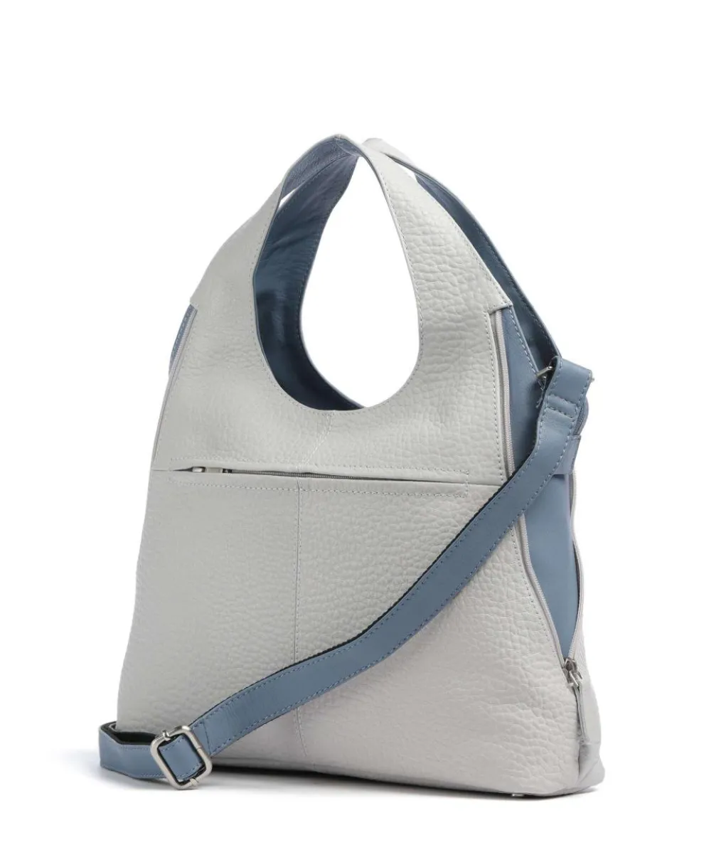 Boston Kirsten Handtasche genarbtes Leder hellgrau