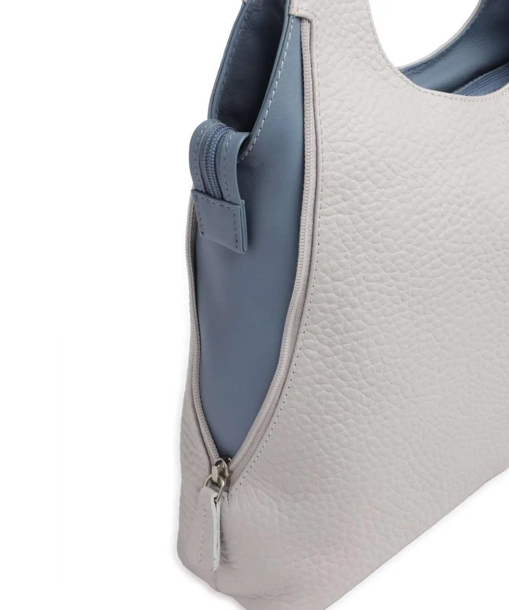 Boston Kirsten Handtasche genarbtes Leder hellgrau