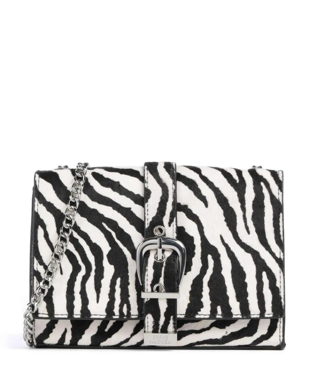 BZETA Umhängetasche Leder weiß/schwarz