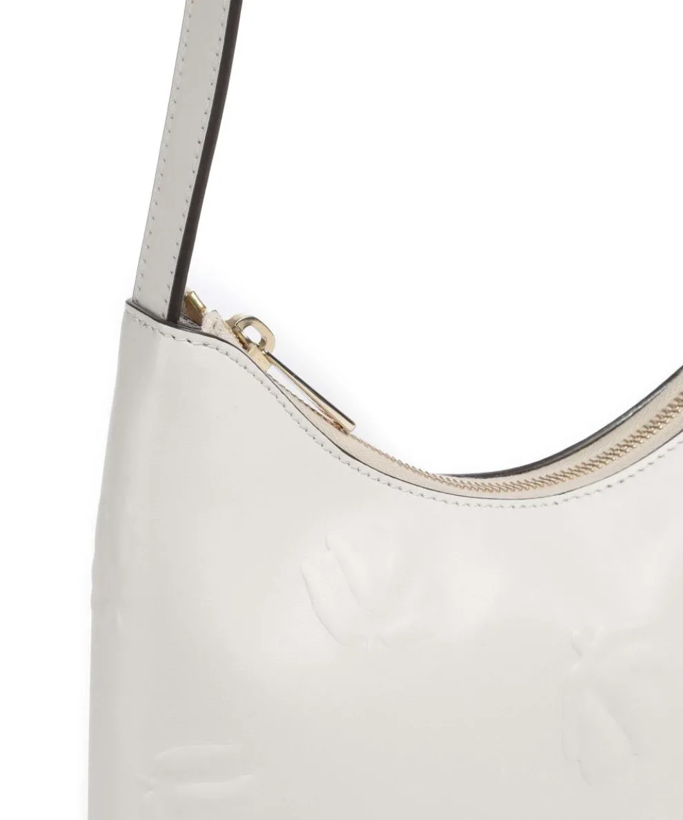Diamante S Schultertasche geprägtes Leder weiß