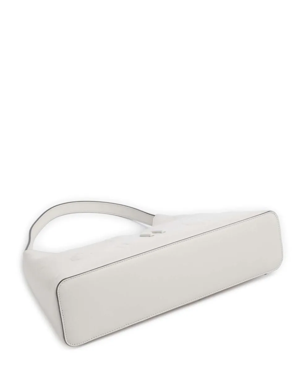 Diamante S Schultertasche geprägtes Leder weiß