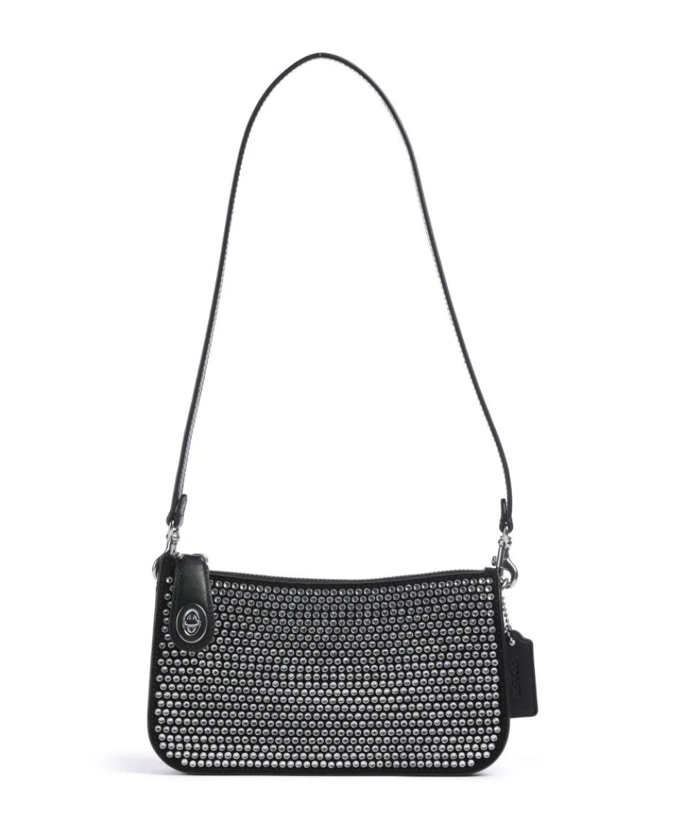 Penn Schultertasche Rindsleder schwarz