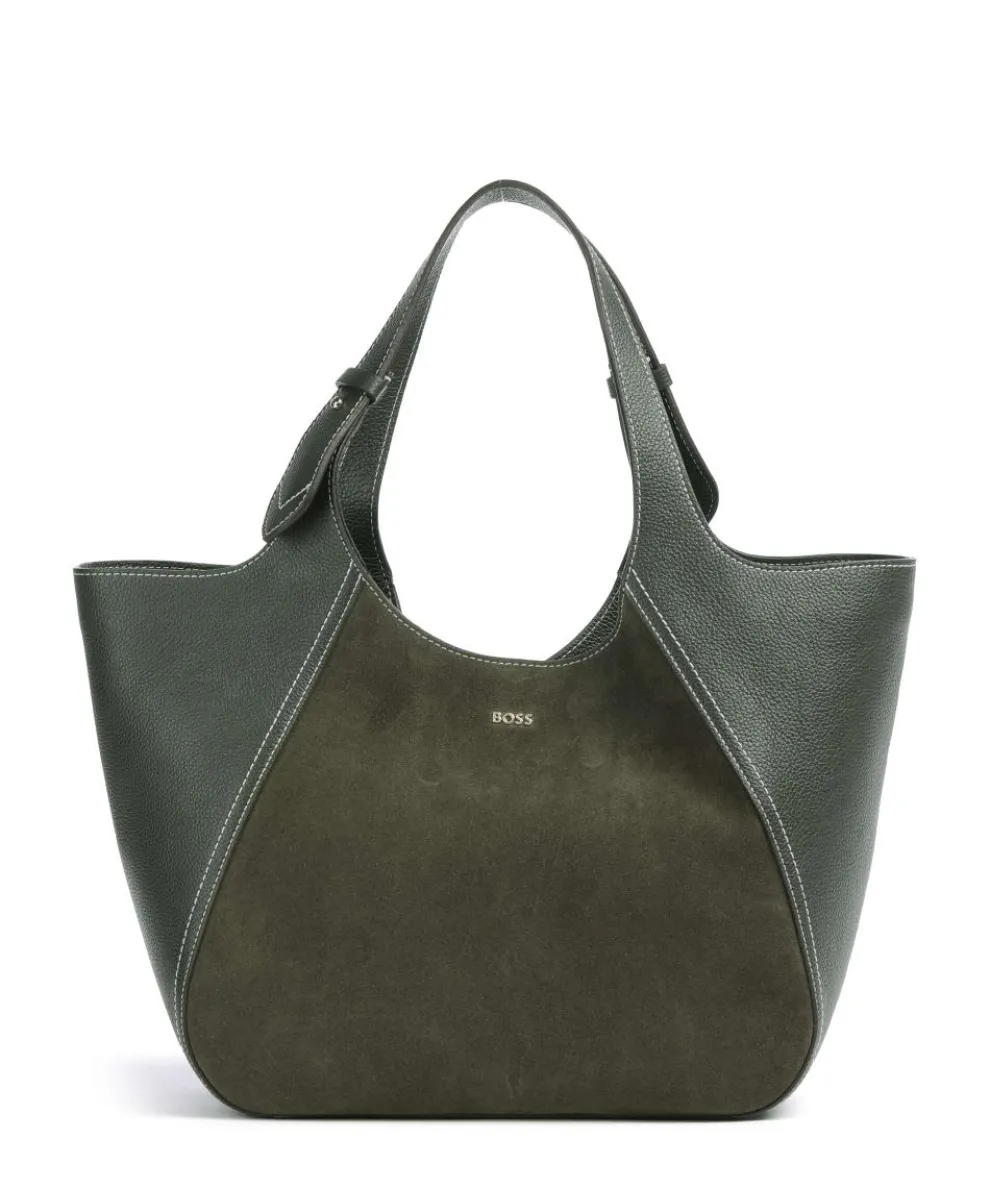 Lenah Big Shopper genarbtes Rindsleder, aufgerautes Rindsleder khaki