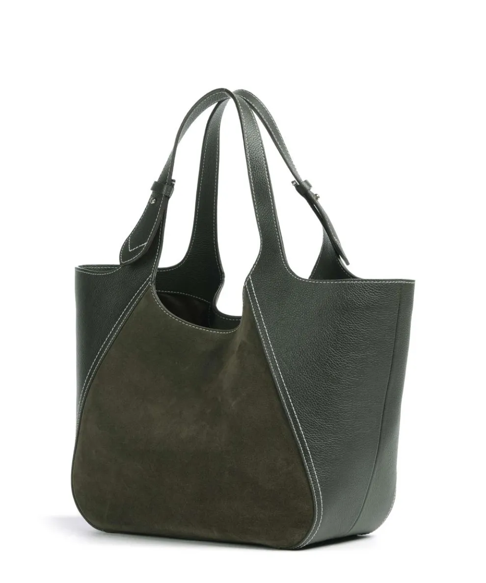 Lenah Big Shopper genarbtes Rindsleder, aufgerautes Rindsleder khaki