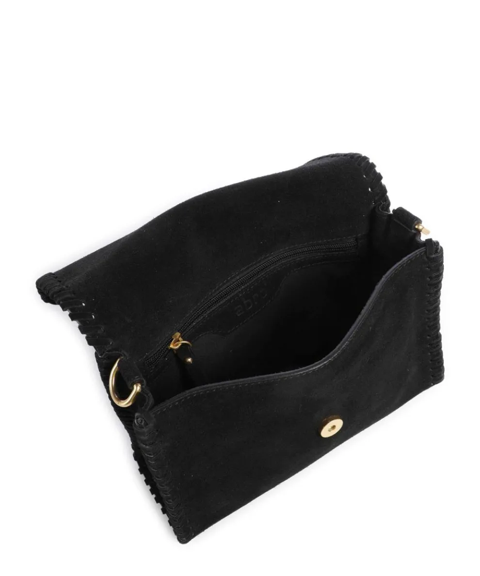 Suede Temi Stitch Schultertasche aufgerautes Leder schwarz