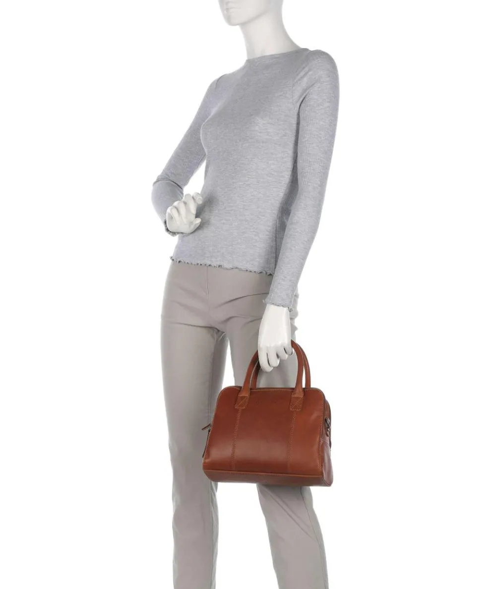 Cow Wax Pull Up Ezra Handtasche Rindsleder cognac