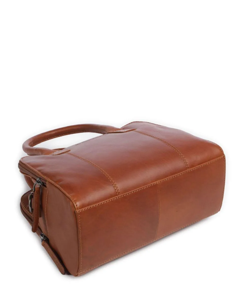 Cow Wax Pull Up Ezra Handtasche Rindsleder cognac