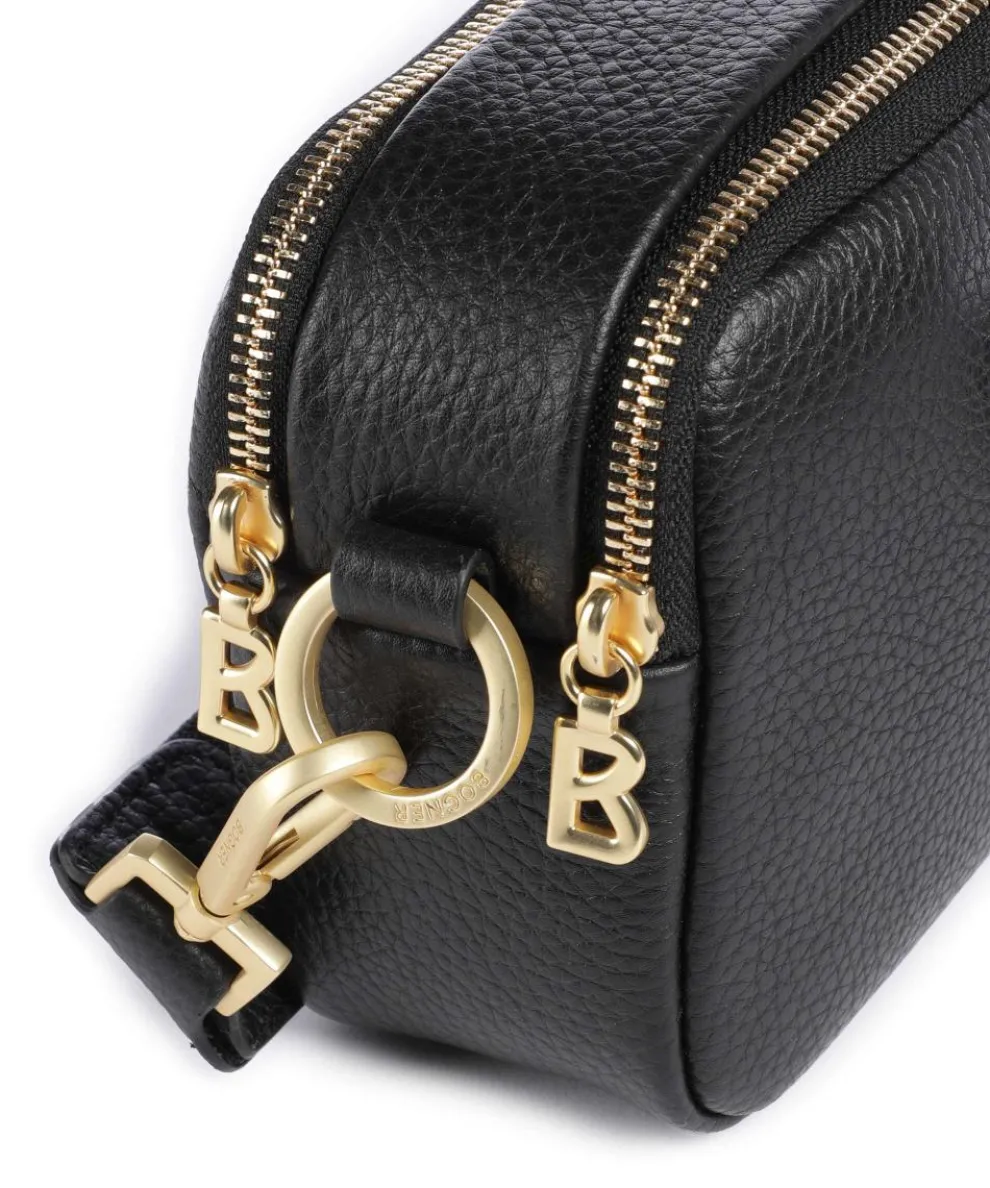 Wallis Avy Umhängetasche genarbtes Rindsleder schwarz